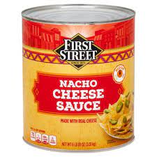 A can of First Street Nacho Cheese Sauce
